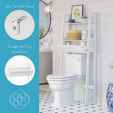 RiverRidge Home Amery Ladder Shelf Over-the-Toilet Storage Spacesaver Shelves