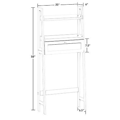 RiverRidge Home Amery Ladder Shelf Over-the-Toilet Storage Spacesaver Shelves
