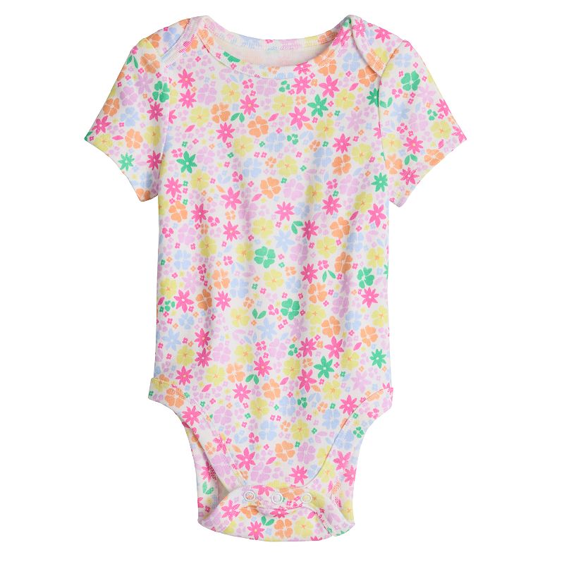 Baby & Toddler Girl Jumping Beans® Floral Lapped Shoulder Bodysuit, Toddler Girl's, Size: 9 Months, Multi Floral