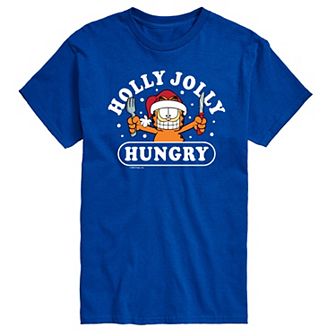 Men's Garfield Holly Jolly Hungry Graphic Tee