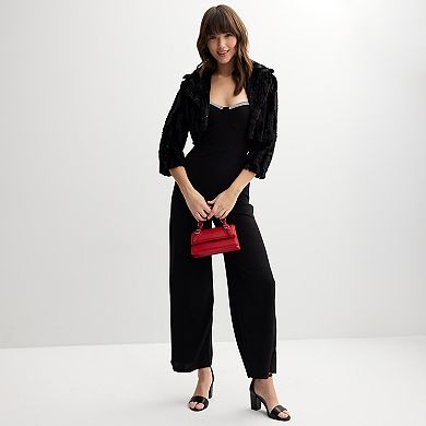 Juniors' madden girl Rhinestone Trim Bustier Jumpsuit