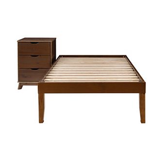 Linon Polly Twin Bed and Nightstand 2 pc Set