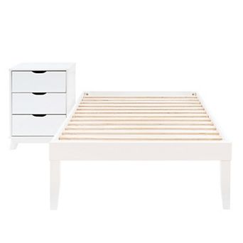 Linon Polly Twin Bed and Nightstand 2 pc Set