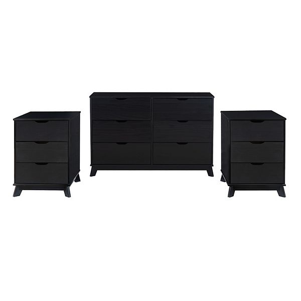 Linon Polly Dresser and Two Nightstands 3-Piece Set