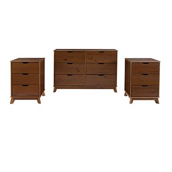 Linon Polly Dresser and Two Nightstands 3 pc Set