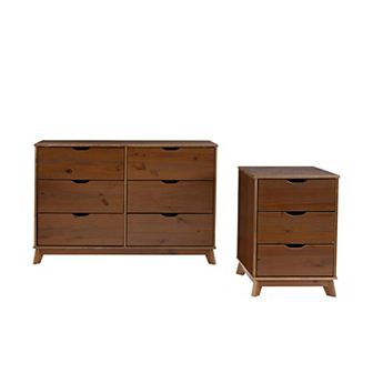 Linon Polly Dresser and Nightstand 2 pc Set