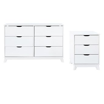 Linon Polly Dresser and Nightstand 2 pc Set