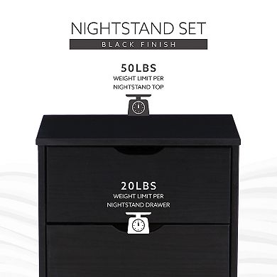 Linon Polly Nightstands 2-Piece Set