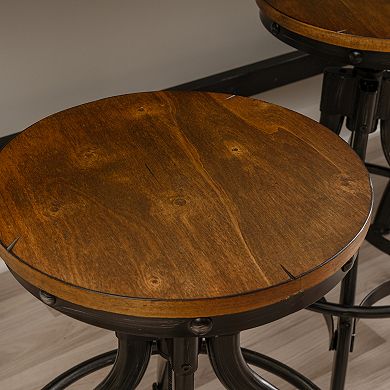 Linon Hawkford Adjustable Height Backless Stool