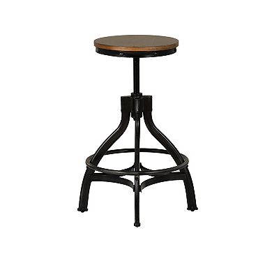 Linon Hawkford Adjustable Height Backless Stool
