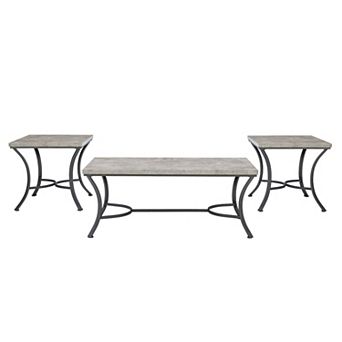 Linon Hoffman Metal Occasional Table 3 pc Set