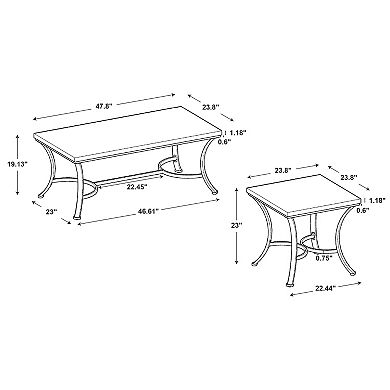 Linon Hoffman Metal Occasional Table 3-Piece Set