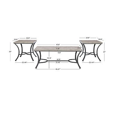 Linon Hoffman Metal Occasional Table 3-Piece Set