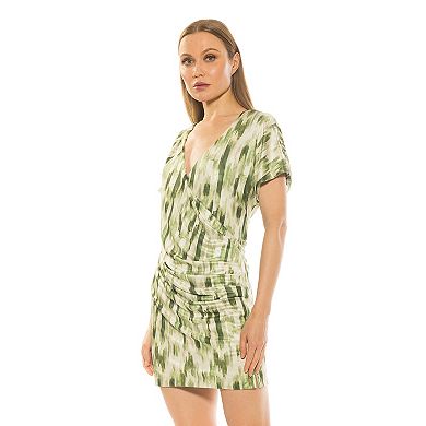 Women's ALEXIA ADMOR Fione Draped V-Neck Mini Dress