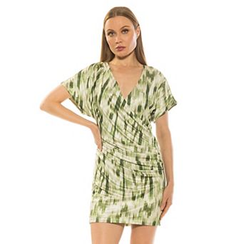 Women's ALEXIA ADMOR Fione Draped V-Neck Mini Dress
