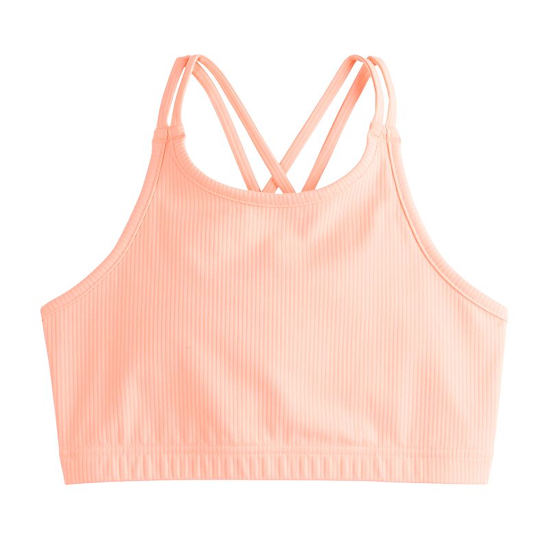 Girls 7-20 Tek Gear® Cross Back Sports Bra in Regular & Plus Size, Girl's, Size: XL (14/16), Pink Frenzy