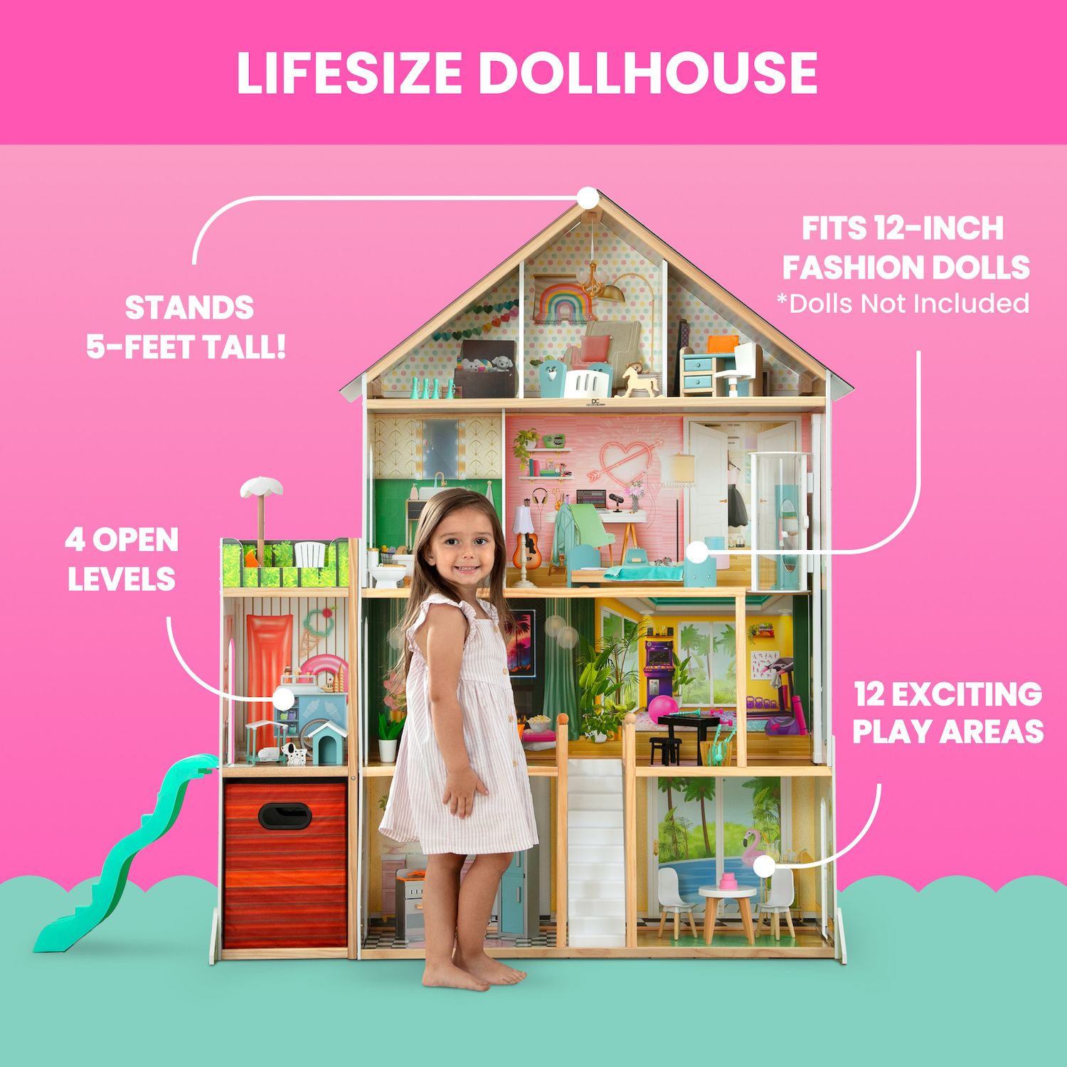 Аксессуары для кукол Delta Children Deluxe Maui 4-Story Dollhouse — фото 6
