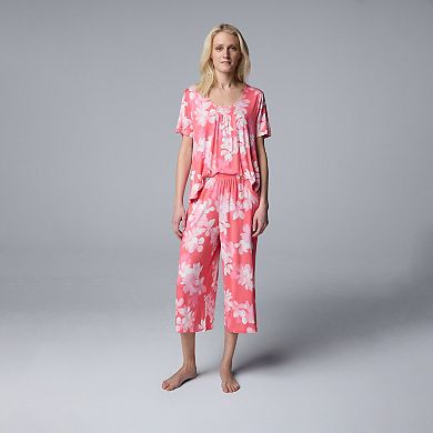 Women's Simply Vera Vera Wang 2-Piece Top & Culotte Pants Sleep Set