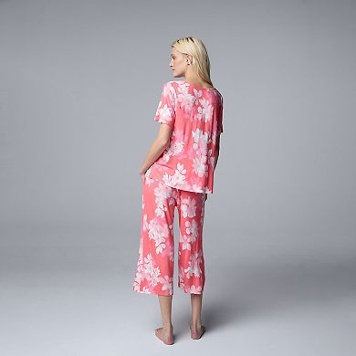 Women's Simply Vera Vera Wang 2-Piece Top & Culotte Pants Sleep Set