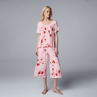 Women's Simply Vera Vera Wang 2 pc Top & Culotte Pants Sleep Set
