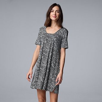 Women's Simply Vera Vera Wang Short Sleeve V-Neck Sleepshirt