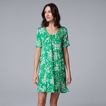 Women's Simply Vera Vera Wang Short Sleeve V-Neck Sleepshirt