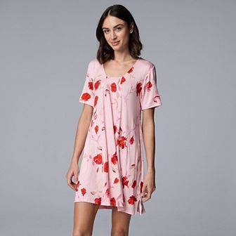Women's Simply Vera Vera Wang Short Sleeve V-Neck Sleepshirt