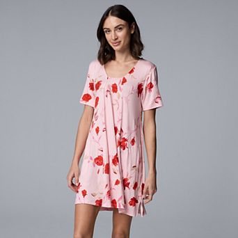 Women's Simply Vera Vera Wang Short Sleeve V-Neck Sleepshirt
