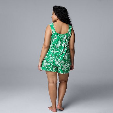 Plus Size Simply Vera Vera Wang 2-Piece Tank & Shorts Sleep Set