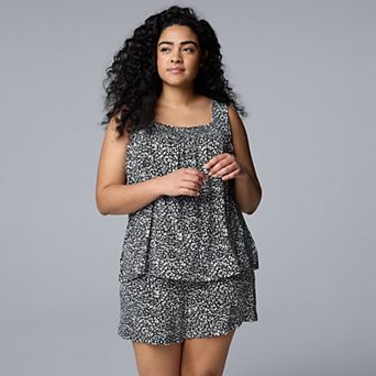 Plus Size Simply Vera Vera Wang 2 pc Tank & Shorts Sleep Set