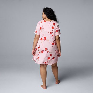 Plus Size Simply Vera Vera Wang Short Sleeve Sleepshirt