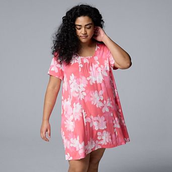 Plus Size Simply Vera Vera Wang Short Sleeve Sleepshirt