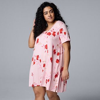 Plus Size Simply Vera Vera Wang Short Sleeve Sleepshirt