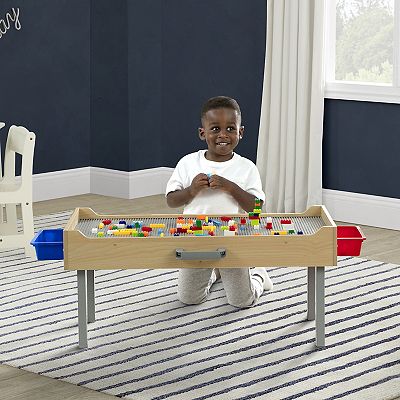 Delta Children Play N Store Building Bricks Play Table with 100 Play Bricks