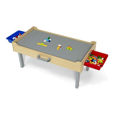Delta Children Play N Store Building Bricks Play Table with 100+ Play Bricks