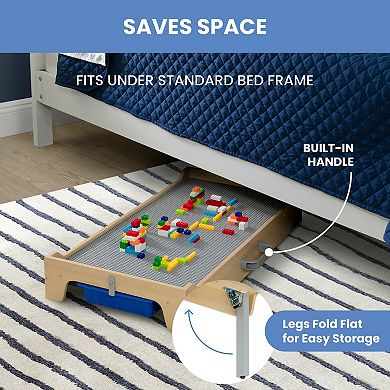 Delta Children Play N Store Building Bricks Play Table with 100+ Play Bricks
