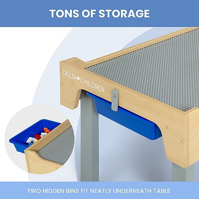 Delta Children Play N Store Building Bricks Play Table with 100+ Play Bricks
