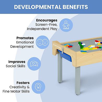 Delta Children Play N Store Building Bricks Play Table with 100+ Play Bricks
