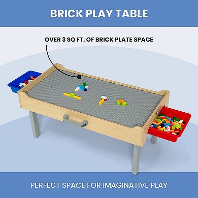 Delta Children Play N Store Building Bricks Play Table with 100+ Play Bricks