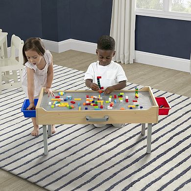 Delta Children Play N Store Building Bricks Play Table with 100+ Play Bricks