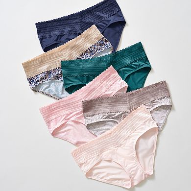 Warners No Pinching, No Problems® Dig-Free Comfort Waist with Lace Microfiber Hipster 5609J
