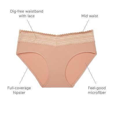 Warners No Pinching, No Problems® Dig-Free Comfort Waist with Lace Microfiber Hipster 5609J