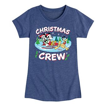 Disney's Mickey & Minnie Mouse and Pluto Girls 7-16 Christmas Crew Graphic Tee