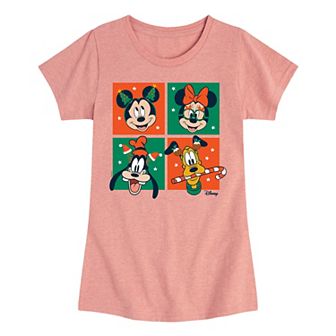 Disney's Mickey Mouse & Friends Girls 7-16 Christmas Grid Graphic Tee