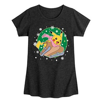 Girls 7-16 Pokemon Pikachu Sled Graphic Tee