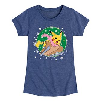 Girls 7-16 Pokemon Pikachu Sled Graphic Tee