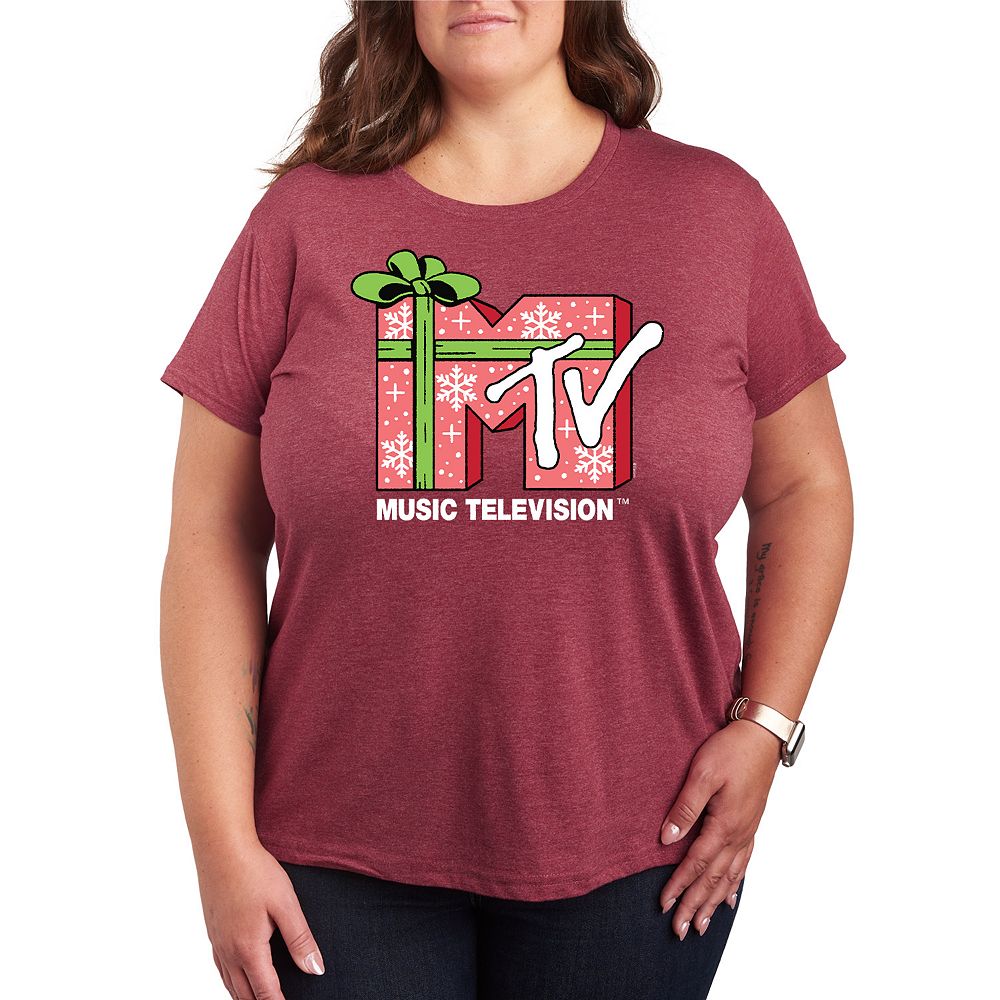 Plus Size MTV Christmas Present Graphic Tee