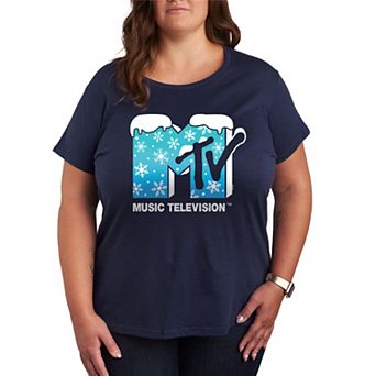 Plus Size MTV Snowflakes Graphic Tee