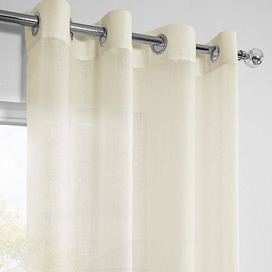 EFF 1-Panel Faux Linen Grommet Sheer Curtain