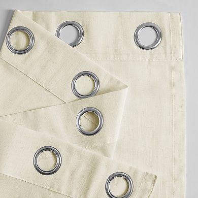 EFF 1-Panel Faux Linen Grommet Sheer Curtain